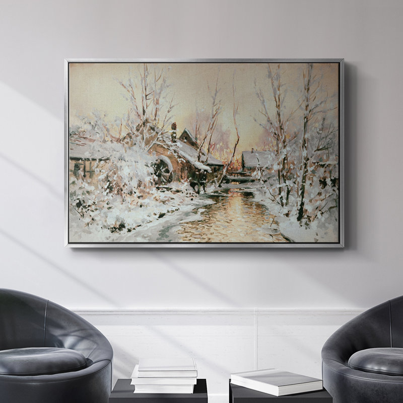 "Vintage Landscape - cmxx" sur toile, Toile avec cadre flottant or, H 25 po x l 37 po x P 2 po