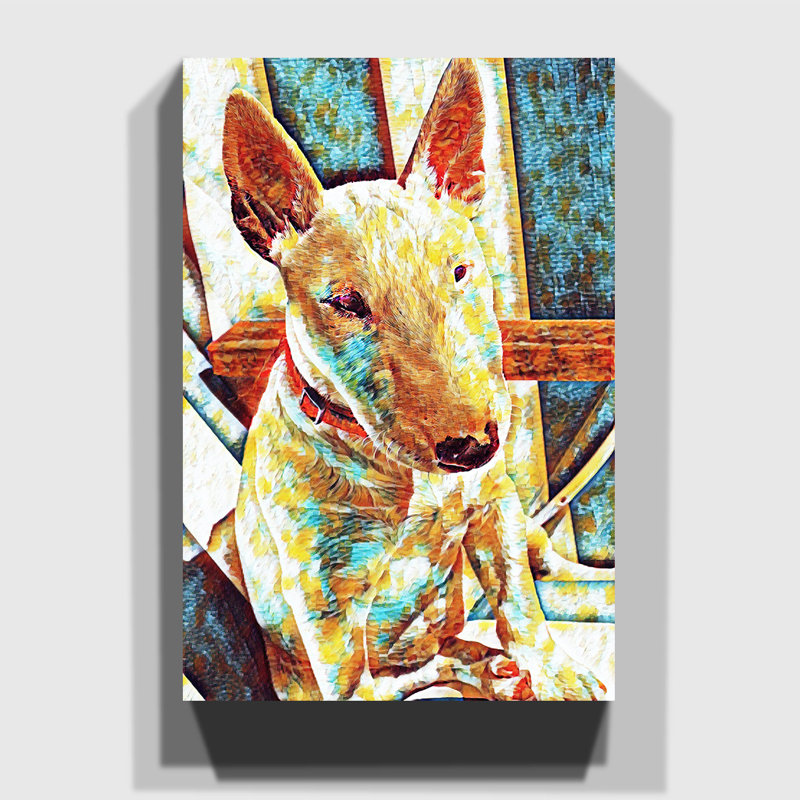 English Bull Terrier Art - Wrapped Canvas, 76cm H x 50cm W