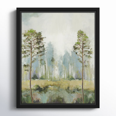 Tall Green Trees II by Teton Pearce - Floater Frame Print on Canvas