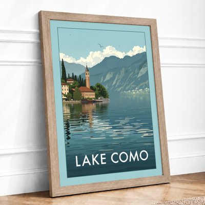 Lake Como Village Vintage - Framed Print