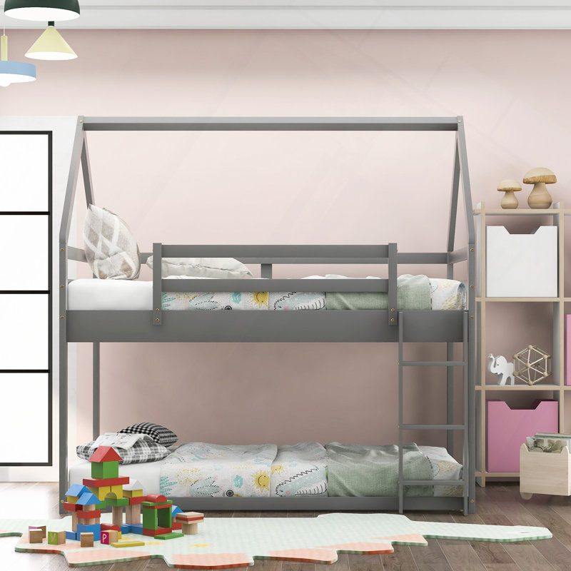 Low Bunk Bed, House Bed With Ladder