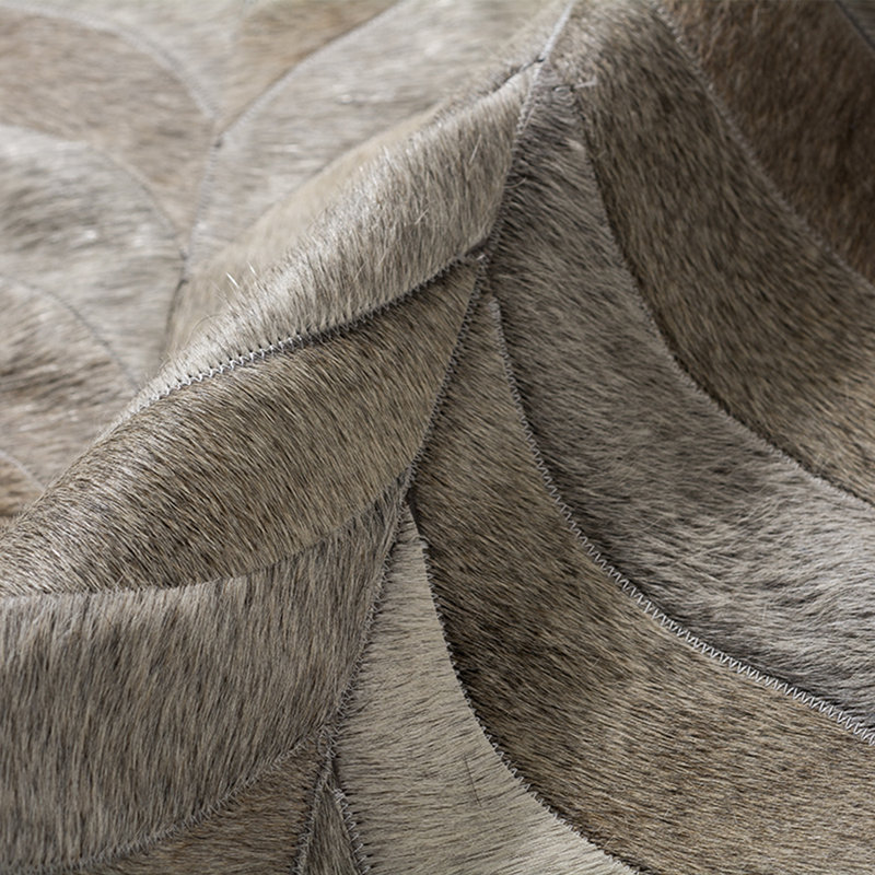 Ceres Cowhide Chevron Area Rug, Rectangle 9' x 12', Mink/Beige/Gray