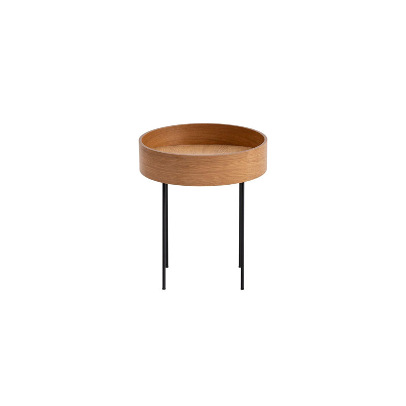Table d'appoint moderne scandinave avec pieds en métal, finition brune et naturelle, 15,8 po x 23,6 po x 15,8 po | 100% panneau de fibres à densité moyenne, charge maximale: 11 lb | Table d'appoint élégante et fonctionnelle pour le salon, la chambre 