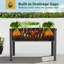 Jardinière surélevée en acier galvanisé avec doublure en tissu et trous de drainage-1700064696