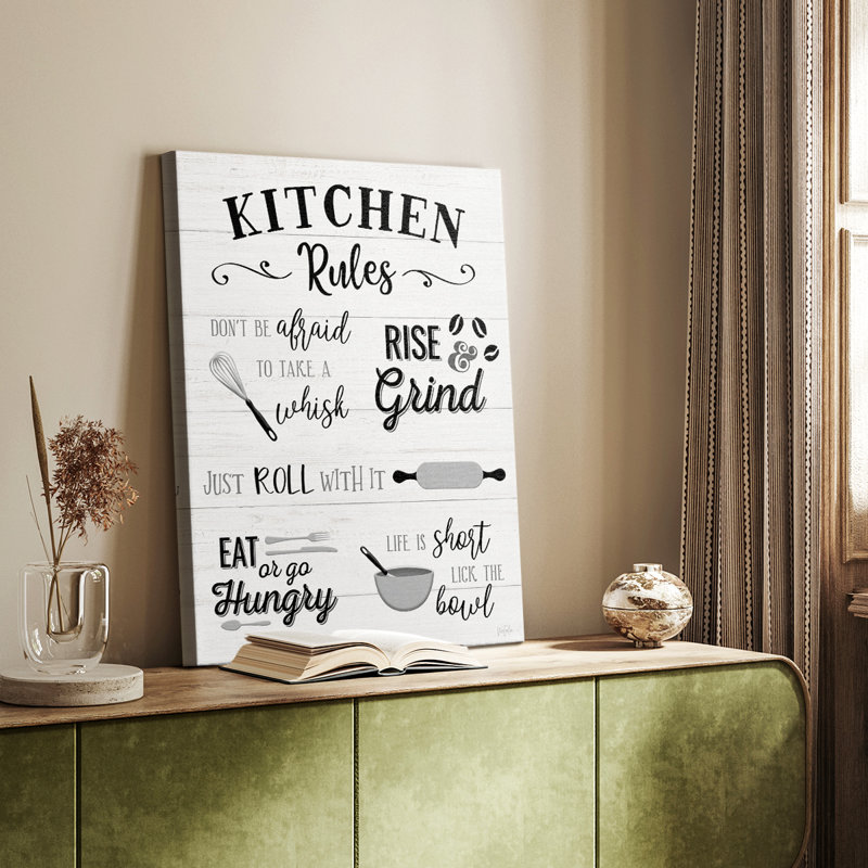 Rules of the Kitchen - Gallery Cavas, H 18 po x l 12 po