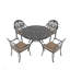 (Coussins de couleurs aléatoires) Ensemble de meubles de patio en aluminium coulé avec coussins, repas d'extérieur