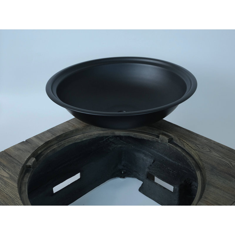 Wood-Fueled Outdoor Fire Pit With Wood Grain Design