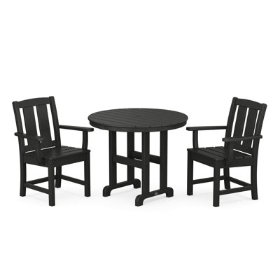 Mission 3-Piece Farmhouse Dining Set -  POLYWOOD, PWS2063-1-BL