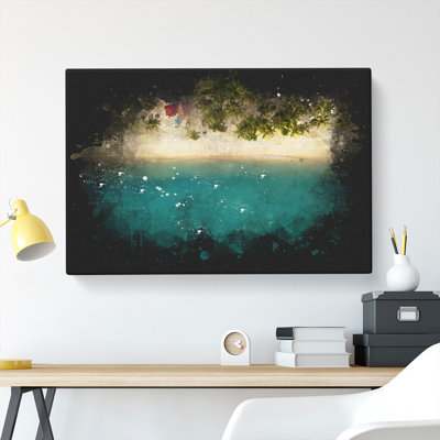 The Fishing Boat Paint Splash - Wrapped Canvas