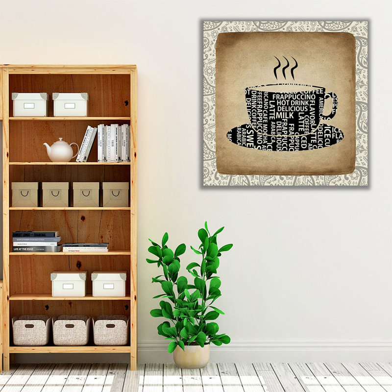 «Coffee Paisley 2», reproduction d'art sur toile, H 20 po x l 20 po