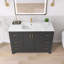 Ensemble de meuble-lavabo simple 48 po gris foncé avec plateau uni (assemblé)