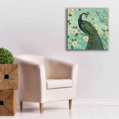 «Peacock Arbor VI Blue» par Sue Schlabach, estampe numérique sur toile
