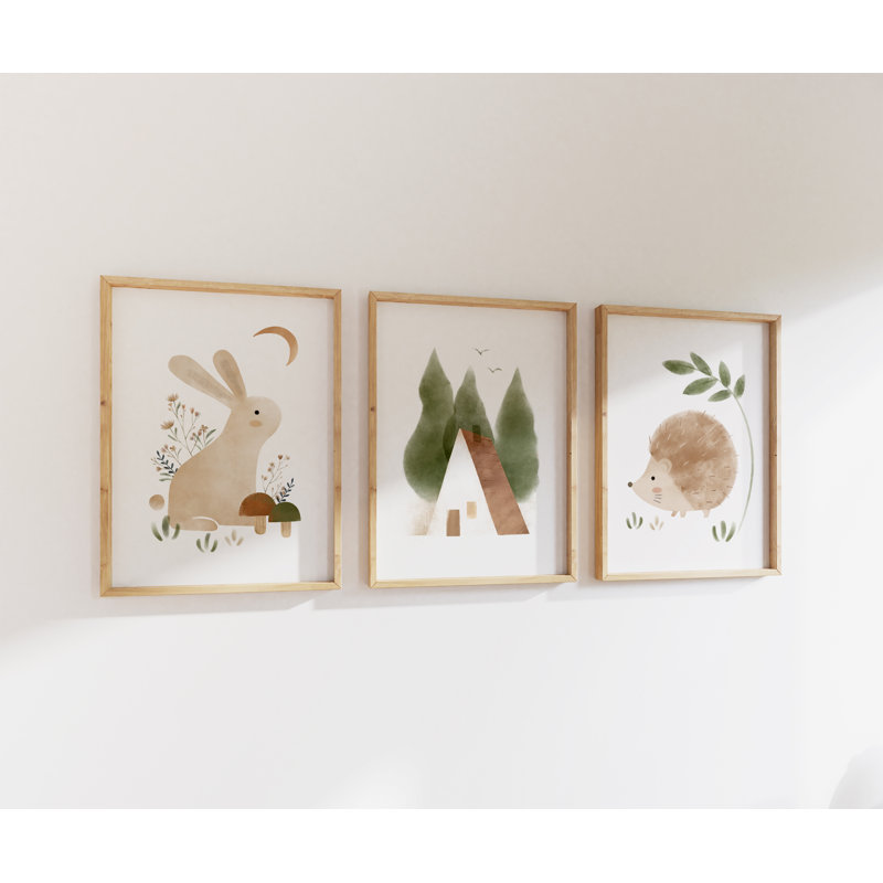 Ensemble de reproduction d'art Woodland - impressions sans cadre, H 14 po x l 11 po x P 0,2 po