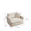 Fauteuil confortable en chenille beige doux - rembourrage en éponge et design élégant