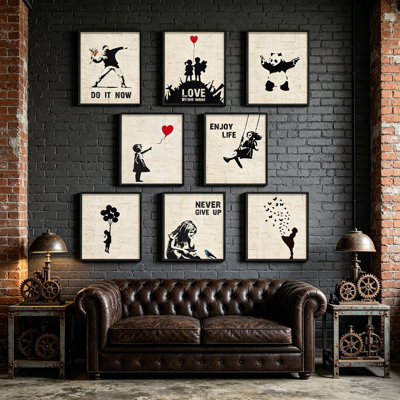 9 Piece Wall Art Set on Canvas