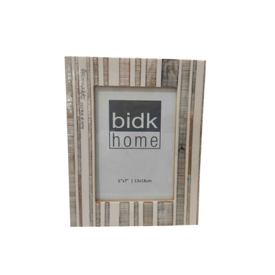 Learon White & Light Gray Resin Picture Frame