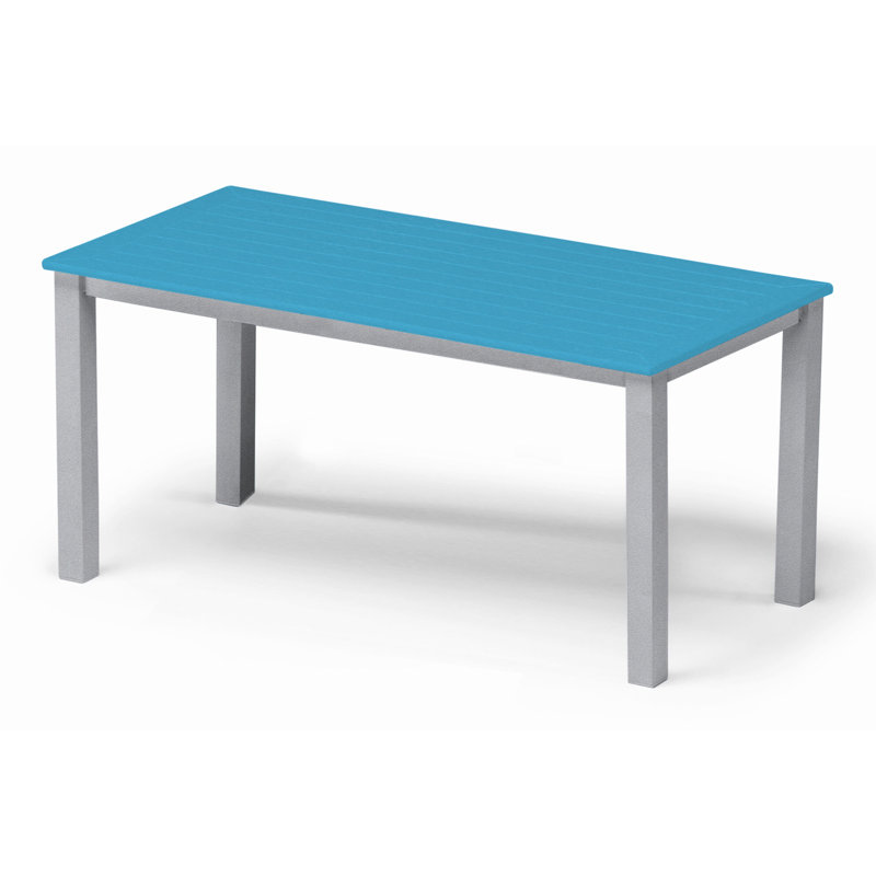 Robinett Rectangular Outdoor Coffee Table , 42'' in. W 21'' in. D, Textured Desert, Aqua PQ0