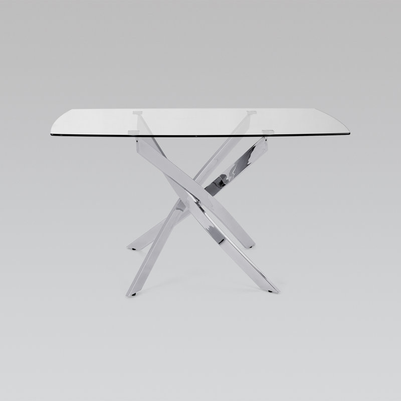 Table de salle à manger à piédestal Easingwold, L 30,1 po x L 51 po, Argent