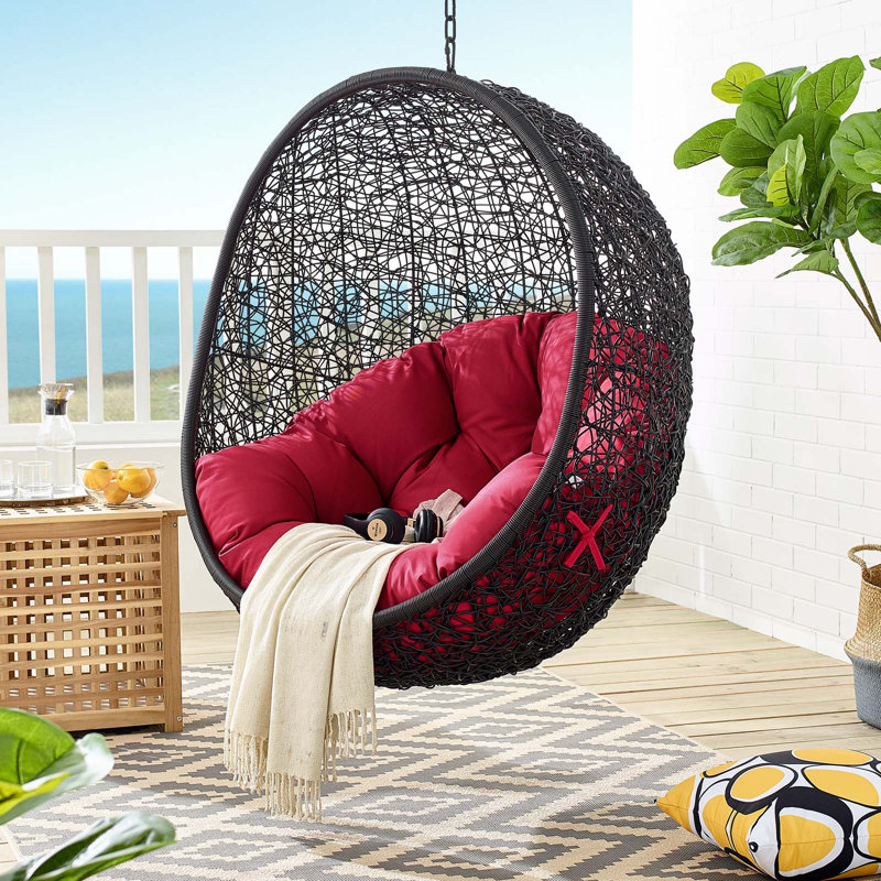Chaise longue d'extérieur sans support Encase Swing par Modway, Rouge
