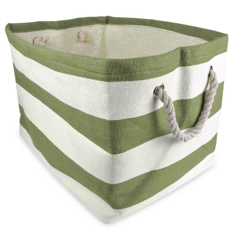 Cube ou bac en tissu Haines, H 12 po x l 16 po x P 17 po, Vert olive