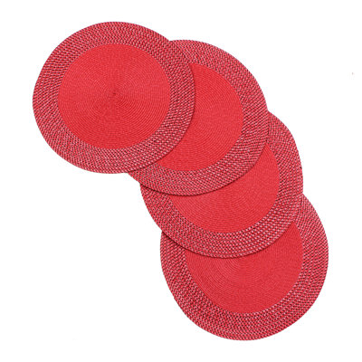 Rome Woven Braided Table Placemats 15 Inch Round Set of 4 Dining & Kitchen Placemat