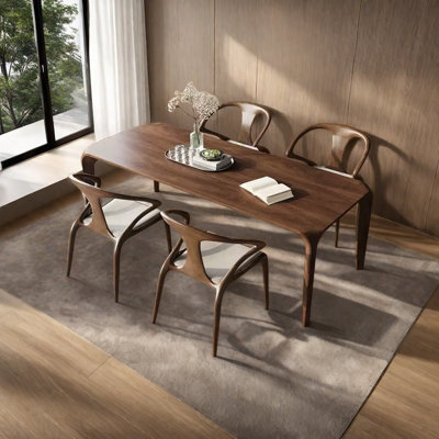 Walnut Wood Dining Table with Water Based Finish D