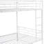 Lit superposé double au-dessus de métal avec tablette et garde-corps, blanc, polyvalent, lit facile à assembler, acier pour plus de place, lit simple convertible, fabrication robuste