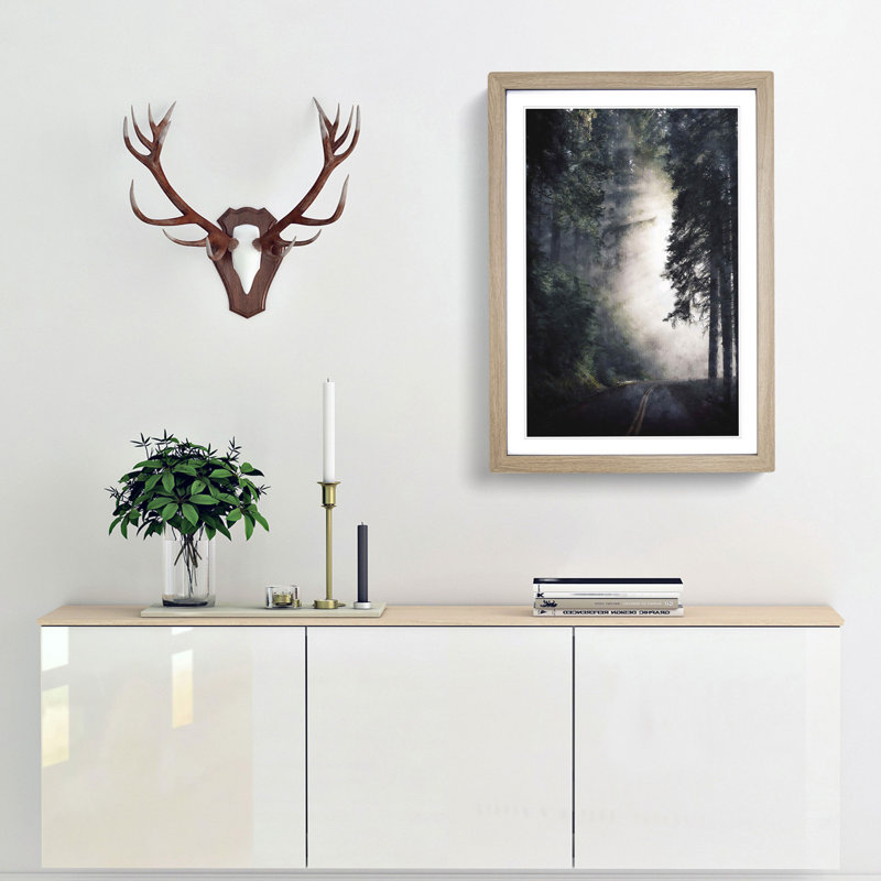Forest Light - Picture Frame Painting Print, 63cm H x 45cm W x 2cm D, Oak Framed