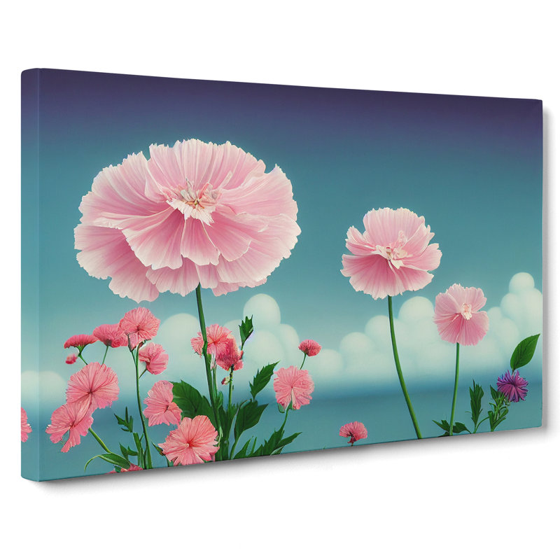 Appealing Carnation Flowers - Wrapped Canvas, 35cm H x 50cm W x 3cm D