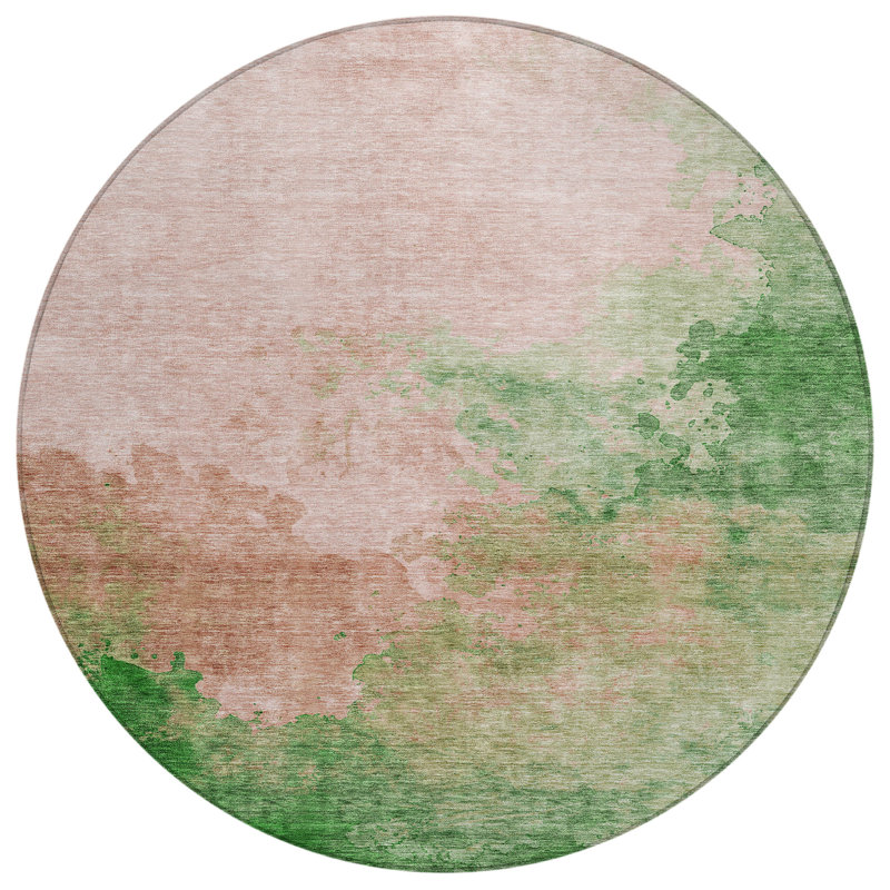 Julian Pink Washable Indoor-Outdoor Rug - , 3' x 5'