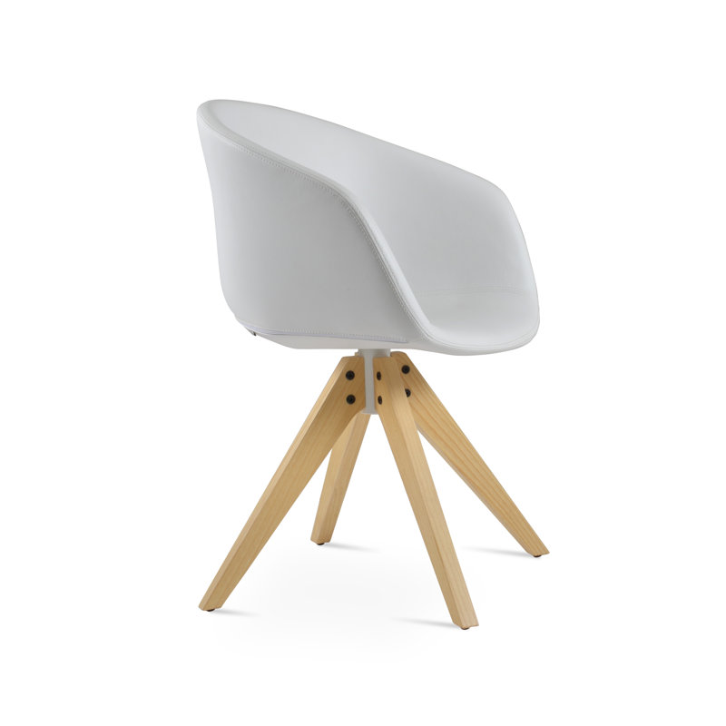 Chaise pivotante Tribeca Pyramid, Naturel, Blanc
