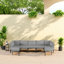 Ensemble de mobilier de jardin modulaire pour l'extérieur - Canapé modulaire en U avec coussins imperméables, structure en fer, table basse et repose-pieds - Ensemble de salon de jardin moderne-1054505653