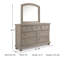 Commode double 7 tiroirs avec miroir Austinburg