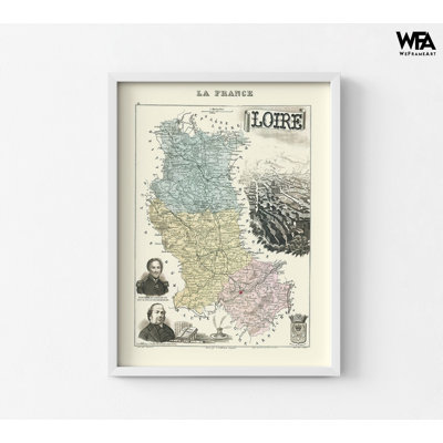 Pays de la loire, France - Migeon 1869, décor de bureau d'affiche européen, chalet rustique, salon, affiche murale française