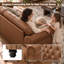 Canapé Chesterfield avec capitonnage à boutons Mid-Century 63 po avec garniture cloutée-627451142
