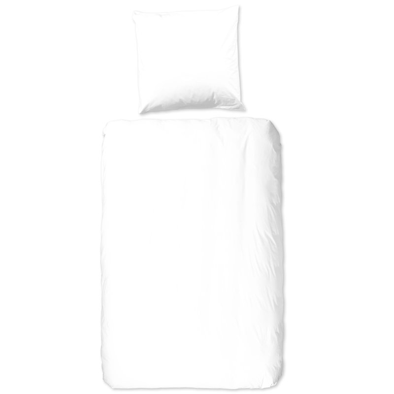 Good Morning Duvet Cover Uni White, Single Size, 135 x 200cm Duvet Cover + 1 Pillowcase (80 x 80), White