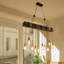 Lustre rustique rétro en fer et bois