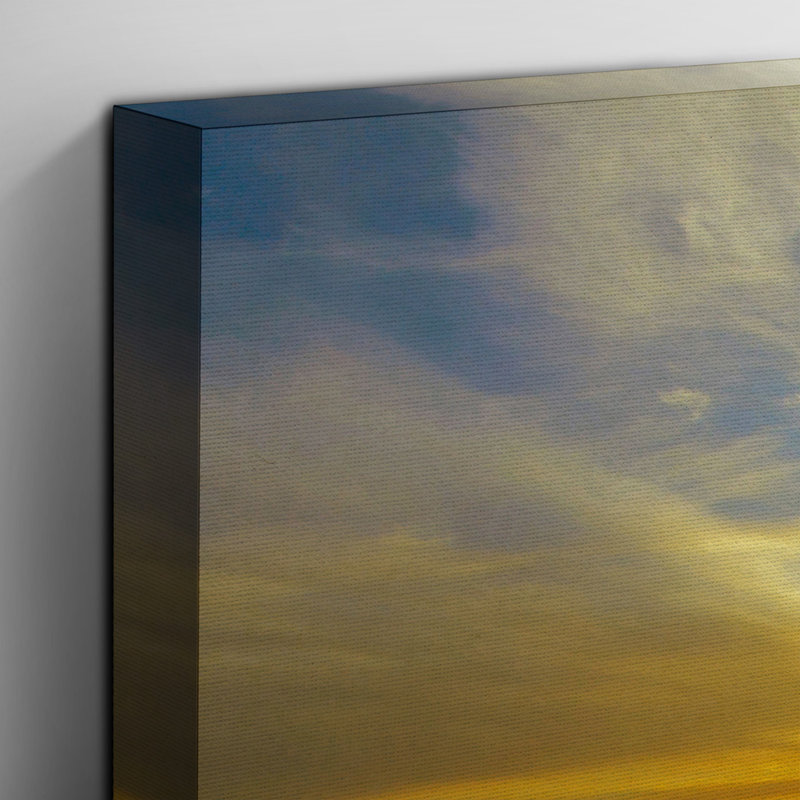 Landscape Red Poppy Meadow Sunset Photographic - Wrapped Canvas, 50cm H x 76cm W