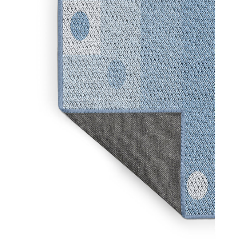Tapis bleu/beige à motifs, Rectangle 2 pi x 3 pi