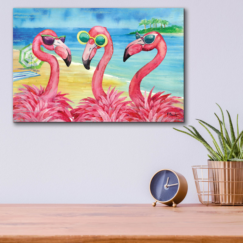 "Flamingo Girlfriend" par Paul Brent, H 12 po x l 16 po x P 0,13 po