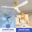 Ventilateur de plafond 56 pouces avec lumière DEL, application et télécommande, moteur à courant continu réversible-1576224574-1576224573