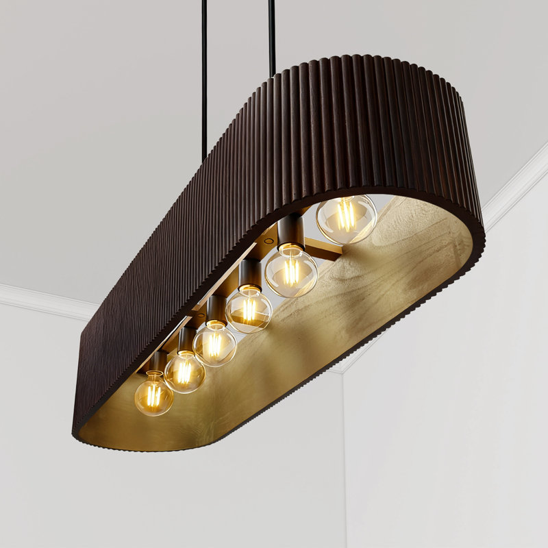Mid-Century Modern Wood Kitchen Island Pendant