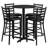 30'' Round Laminate Table Set with X-Base and 4 Ladder Back Metal Barstools-58203005-58203006