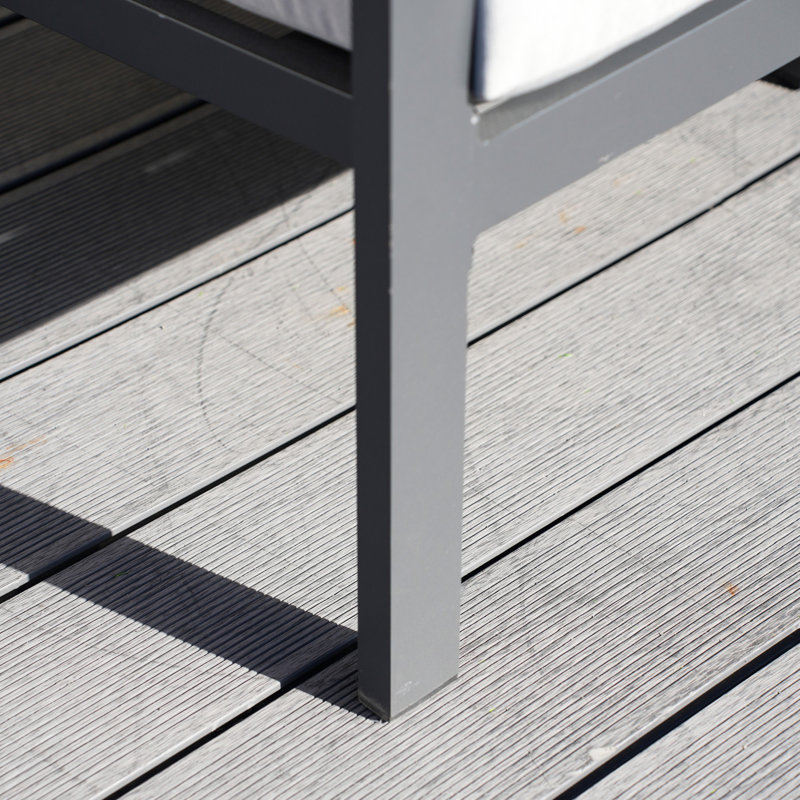 Causeuse d'extérieur en aluminium avec coussins