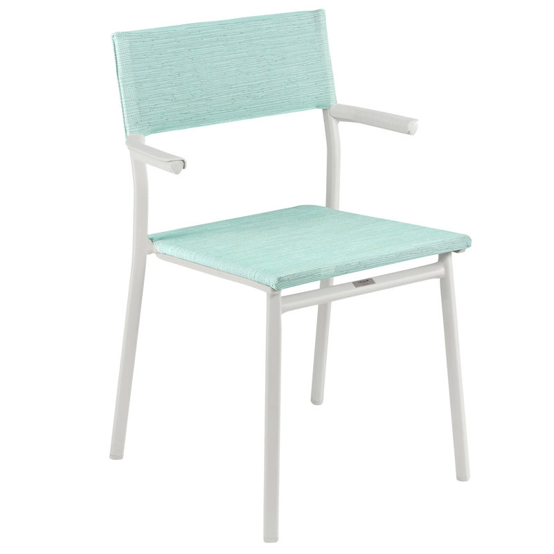Fauteuil de terrasse empilable, Mistral bleu, Sable