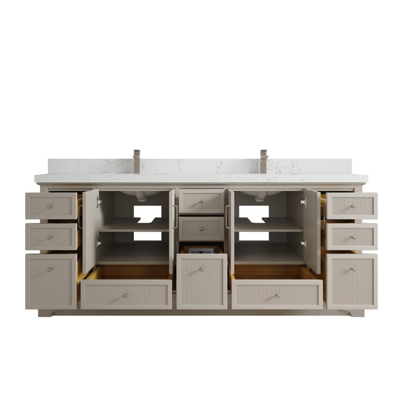 Alys 84 Double Bathroom Vanity with Top (Knobs Option), Empira