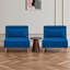 Ensemble de canapé-lit pliable en velours moderne de 2, réglable en 3 positions, avec dossier, convertible en lit simple en 10 secondes, comprenant des coussins et un meuble de salon bleu peu encombrant.