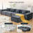 Modular L-Shaped Sectional Sofa with Ottoman and High-Density Foam-418996173