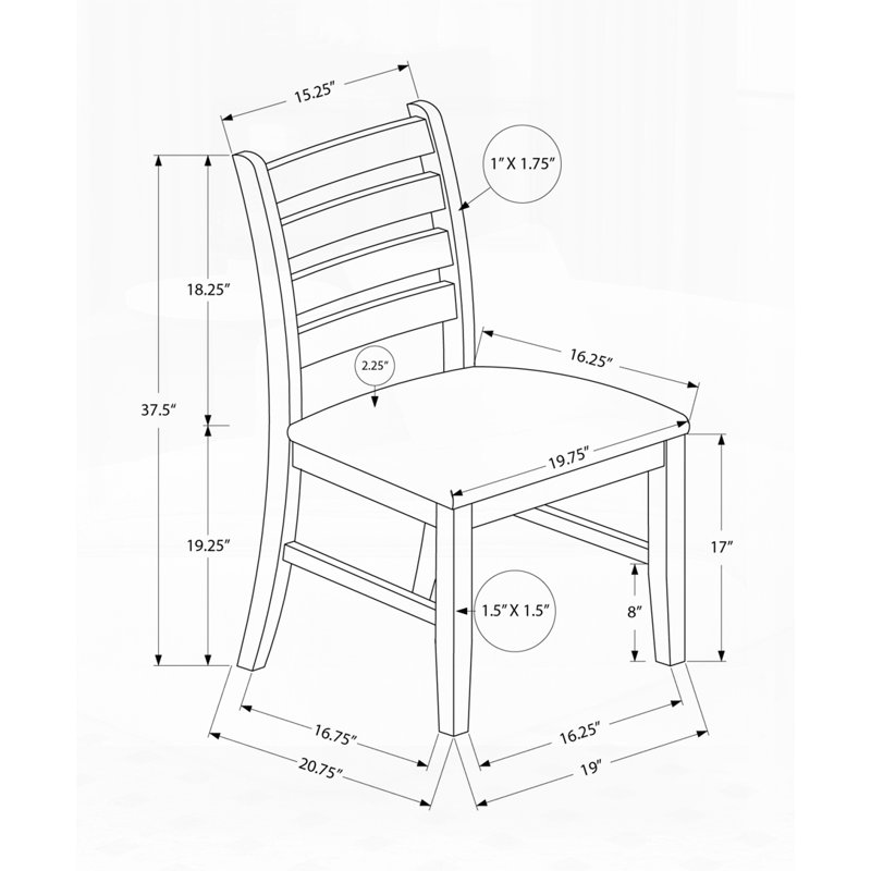 Chaise rembourrée, Cerisier, Brun