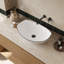 Lavabo de salle de bain vasque en céramique en forme de bateau 22 "x 16" avec bords noirs rayés Deervalley-128617836